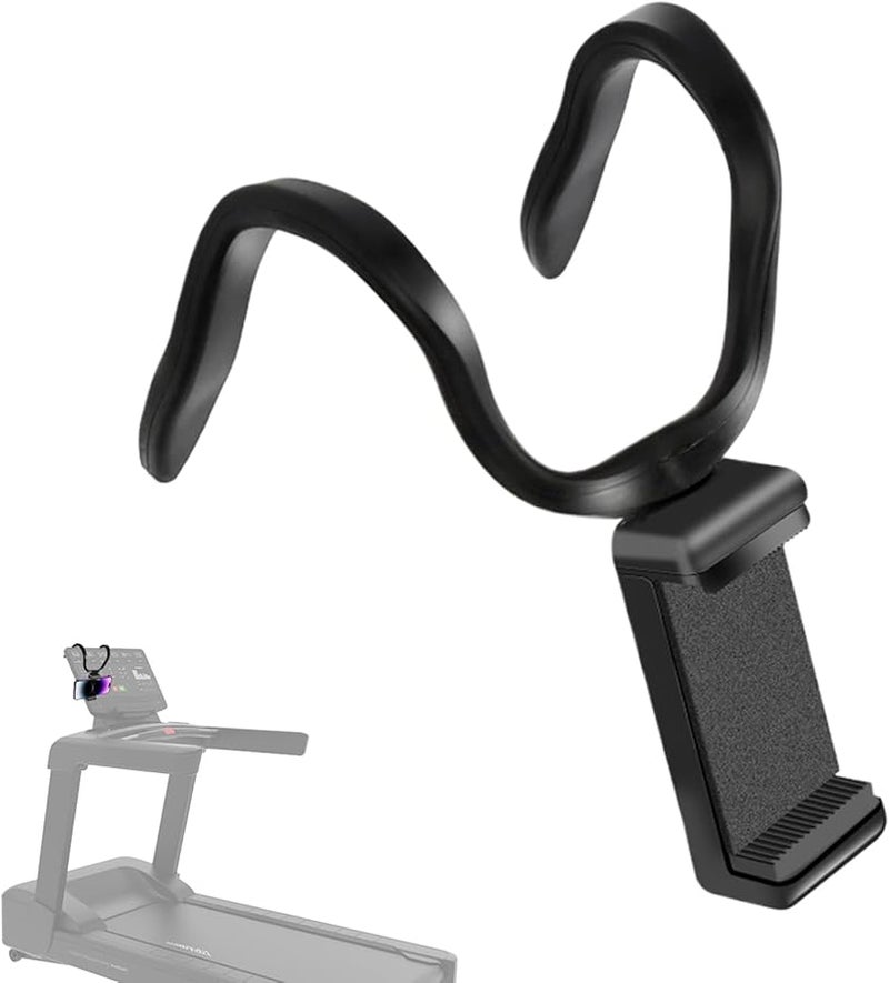 Black Treadmill Phone Holder Adjustable Grip Bendable Stand for Gym Equipment - Image 1